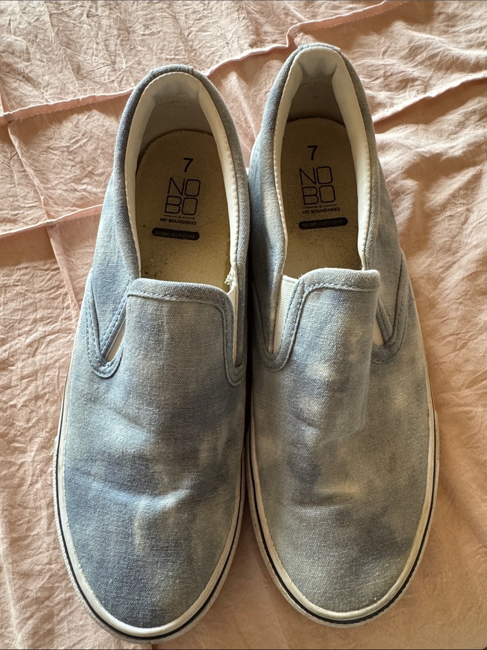 No Boundaries Light Blue Slip-On Canvas Shoes for Women